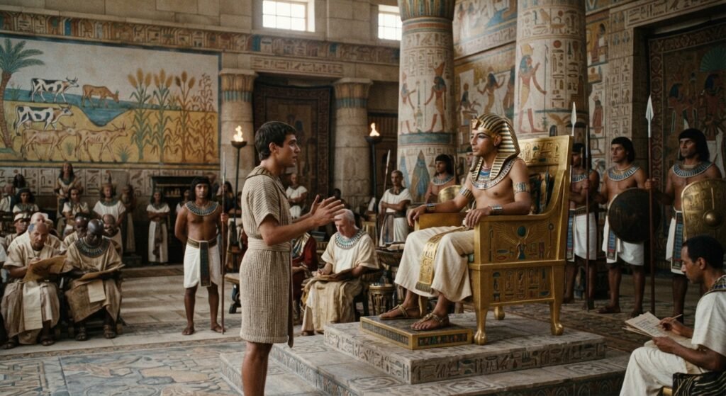 A picture of Joseph interpreting Pharaoh’s dream